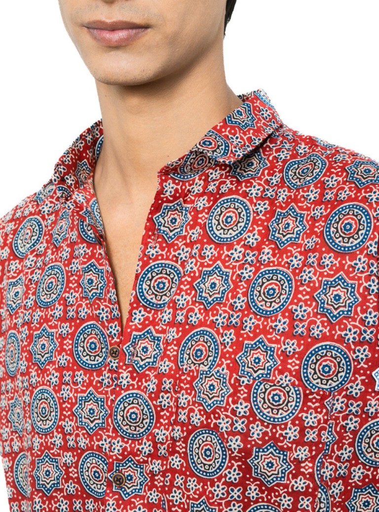 Ajrakh Red Shirt - Image 3